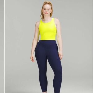 NWOT Lululemon Power Pivot Ribbed Tank Top in Highlighter Yellow